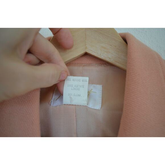 Vintage Salmon Pink Structured Wool Blazer - Picture 5 of 8